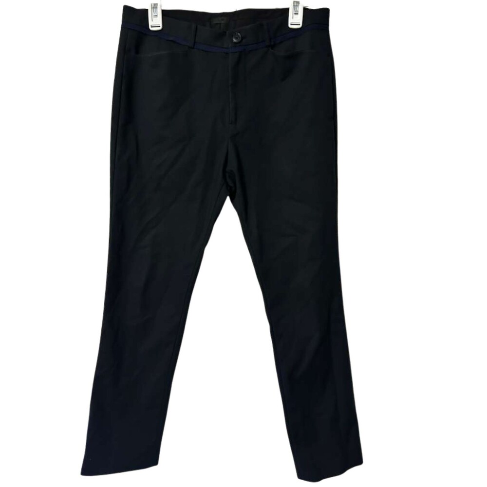 ATM Black Trousers with Navy Blue ribbon detail Size 32 Mens Slim Work Pants